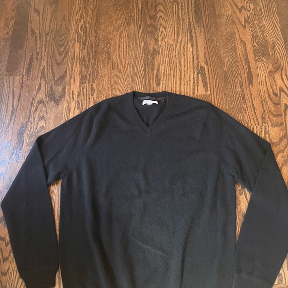 John Nordstrom Black Cashmere V-Neck Sweater - Main Image